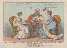 The Triumverate of Gloucester Place, or The Clarke, The Soldier, and The Taylor, 1809., 1809. Creator: Thomas Rowlandson