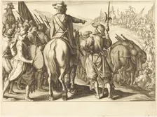 The Troops on the March, c. 1614. Creator: Jacques Callot