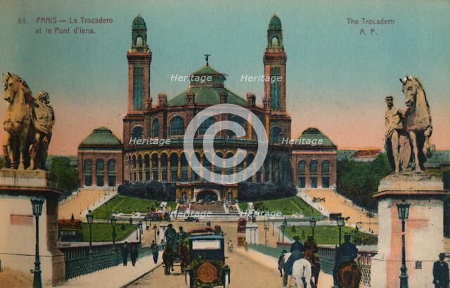 The Trocadéro and the Pont d'Iéna, Paris, c1920. Artist: Unknown.