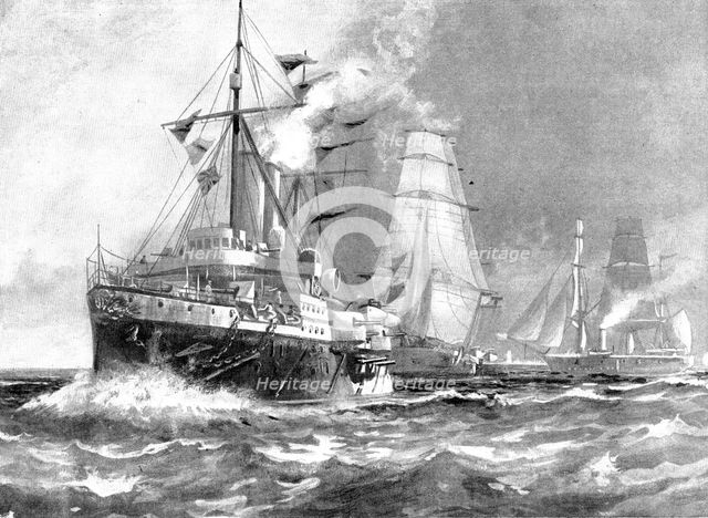 The Trouble in Nicaragua: Admiral Stephenson's Squadron at Corinto, 1895. Creator: Unknown.