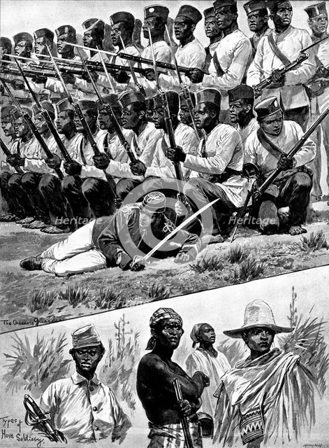 The Troubles in Madagascar: types of native soldiery, 1895. Creator: George Meisenbach.