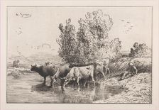 The Trough, 1864. Creator: Charles Emile Jacque