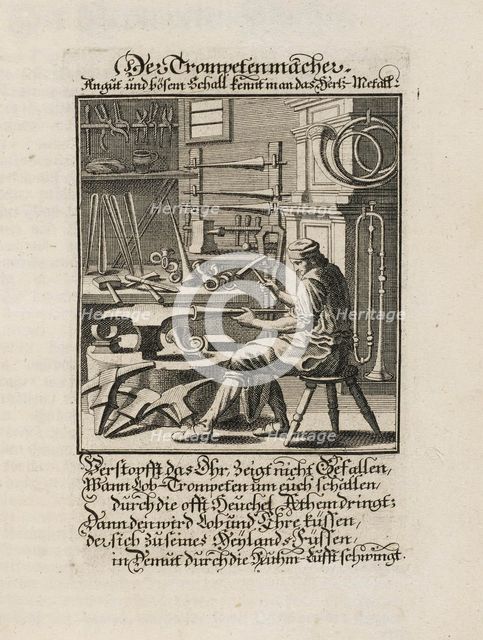 The Trumpet Maker, 1698. Creator: Weigel, Christoph, the Elder (1654-1725).
