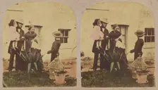 The truant from school found in the Garden, about 1860. Creator: London Stereoscopic & Photographic Co