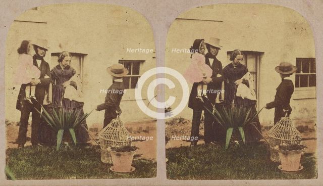The truant from school found in the Garden, about 1860. Creator: London Stereoscopic & Photographic Co.