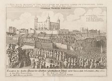 The true maner of the execution of Thomas Earle of Strafford, Lord Lieutenant of Ireland..., ca 1642 Creator: Hollar, Wenceslaus (1607-1677)