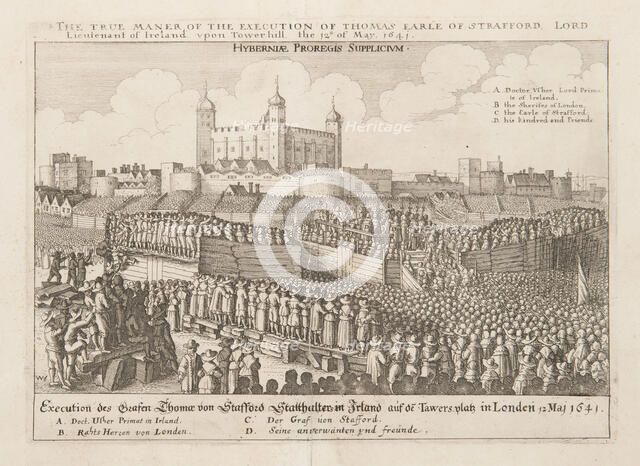 The true maner of the execution of Thomas Earle of Strafford, Lord Lieutenant of Ireland..., ca 1642 Creator: Hollar, Wenceslaus (1607-1677).