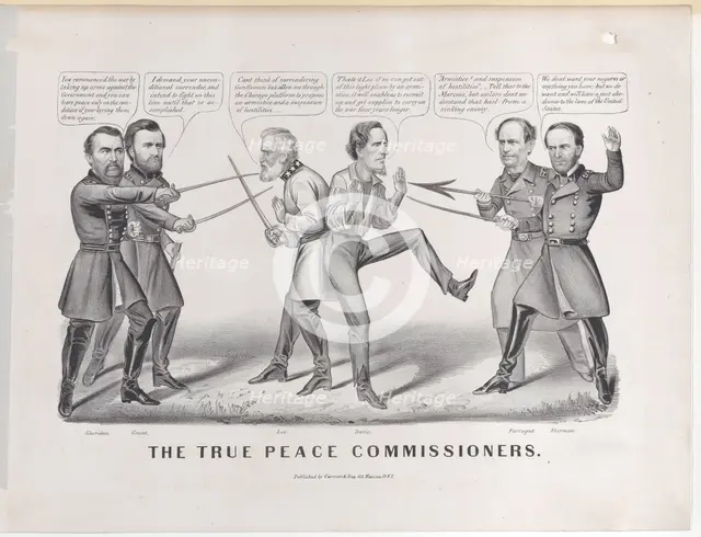 The True Peace Commissioners, 1865., 1865. Creators: Nathaniel Currier, James Merritt Ives, Currier and Ives.