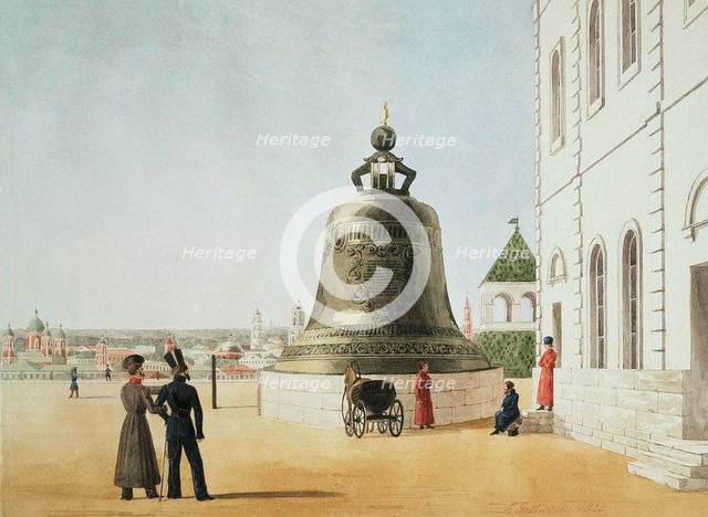 The Tsar Bell in the Moscow Kremlin, 1838.  Creator: Gilbertson, E. (active 1830s-1850s).