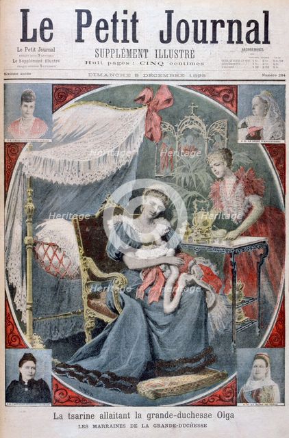 The tsarina nursing the Grand Duchess Olga of Russia, 1895. Artist: Henri Meyer