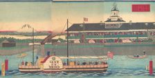 The Tsukiji Hotel in Tokyo (Tokyo Tsukiji hoteru kan), 5th month, 1870. Creator: Utagawa Hiroshige III