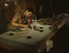 The utmost precision is required of these operators who are cutting..., Manchester, Conn. , 1942. Creator: William Rittase