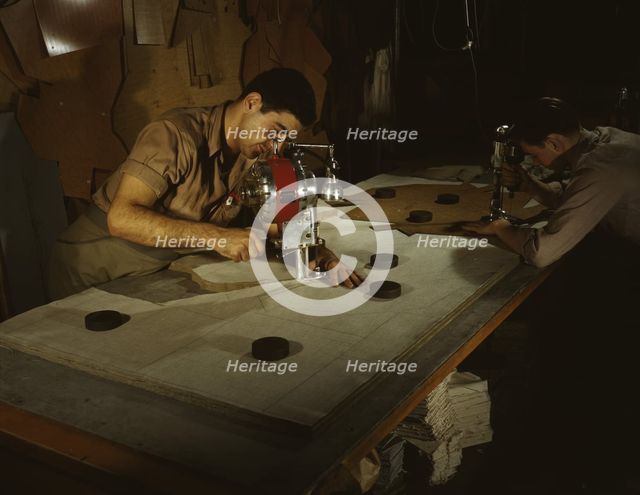 The utmost precision is required of these operators who are cutting..., Manchester, Conn. , 1942. Creator: William Rittase.