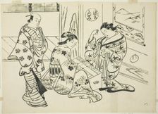 The Utsusemi Chapter from "The Tale of Genji" (Genji Utsusemi), from a series of Genji..., c.1710. Creator: Okumura Masanobu