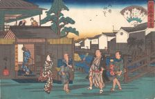The Umegawa at Ryogoku Yanagibashi, ca. 1835-42., ca. 1835-42. Creator: Ando Hiroshige