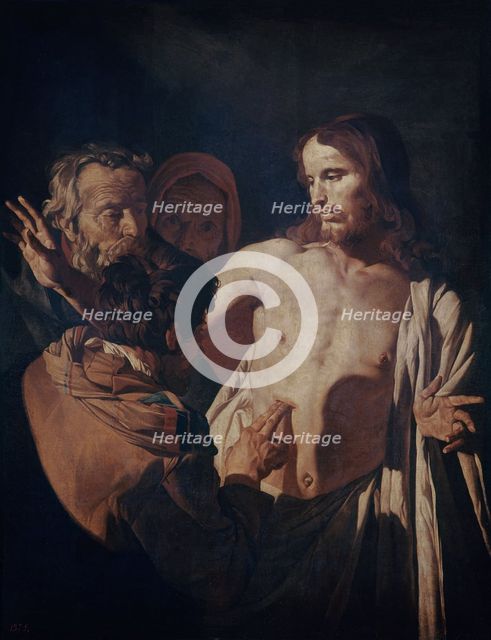 The Unbelief of St. Thomas, 17th century. Creator: Stom, Matthias ((1600-1650).