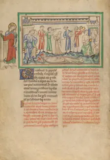 The Unburied Bodies of the Two Witnesses and the Rejoicing People, about 1255-1260. Creator: Unknown