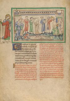 The Unburied Bodies of the Two Witnesses and the Rejoicing People, about 1255-1260. Creator: Unknown