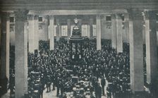 The Underwriting Room at Lloyd's, with the Rostrum in the centre 1936