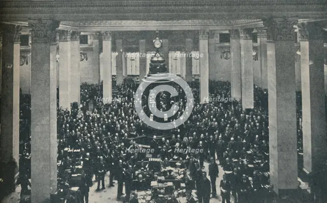'The Underwriting Room at Lloyd's, with the Rostrum in the centre', 1936. Artist: Unknown.