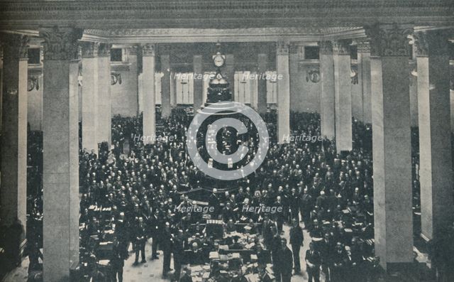 'The Underwriting Room at Lloyd's, with the Rostrum in the centre', 1936. Artist: Unknown.