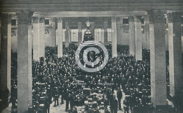 'The Underwriting Room at Lloyd's, with the Rostrum in the centre', 1936. Artist: Unknown.
