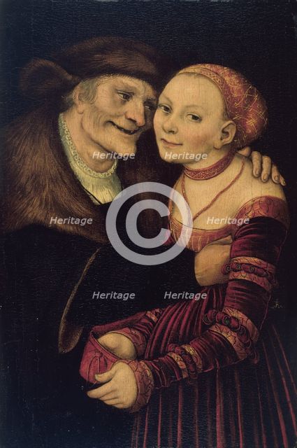 The Unequal Couple. Artist: Cranach, Lucas, the Elder (1472-1553)