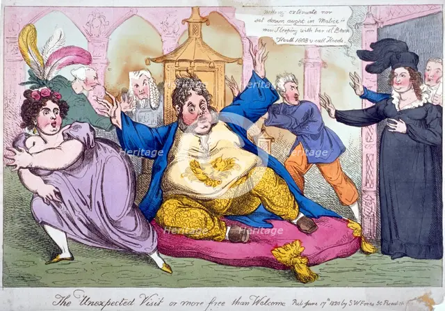 'The Unexpected Visit or more free than welcome', 1820.                                     Artist: Anon