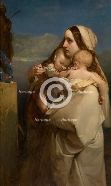 The Unfortunate Mother, 1843. Creator: Louis Gallait.