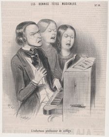 The Unfortunate Teacher of Musical Theory, 1840., 1840. Creator: Frédéric Bouchot