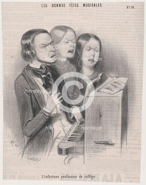 The Unfortunate Teacher of Musical Theory, 1840., 1840. Creator: Frédéric Bouchot.