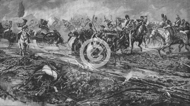 'The Union Brigade Capturing the French Guns at Waterloo', 1902. Artist: William Barnes Wollen.