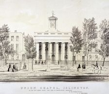 The Union Chapel, Islington, London, c1850. Artist: CJ Greenwood