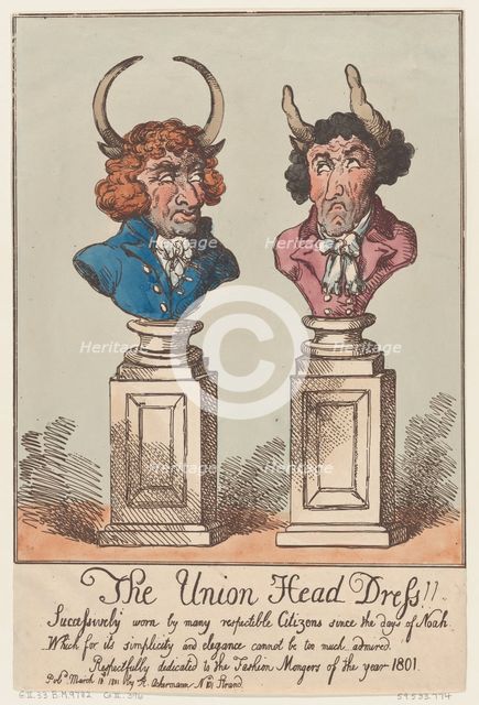 The Union Head Dress!!, March 18, 1801., March 18, 1801. Creator: Thomas Rowlandson.