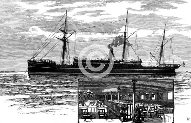 The Union Steam-Ship Company's Royal Mail-Steamer Tartar, 1883. Creator: Josiah Robert Wells.