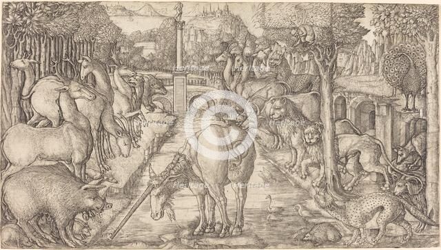 The Unicorn Purifies the Water with Its Horn, probably c. 1555/1561. Creator: Jean Duvet.
