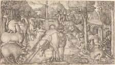 The Unicorn Purifies the Water with Its Horn, probably c. 1555/1561. Creator: Jean Duvet