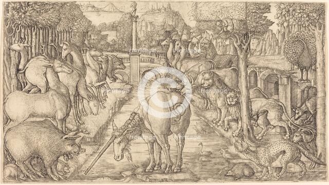 The Unicorn Purifies the Water with Its Horn, probably c. 1555/1561. Creator: Jean Duvet.
