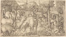 The Unicorn Purifies the Water with Its Horn, probably c. 1555/1561. Creator: Jean Duvet