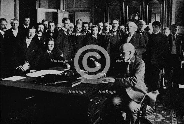 The United States purchase of the Panama Canal, 1903 (1909). Artist: Unknown.