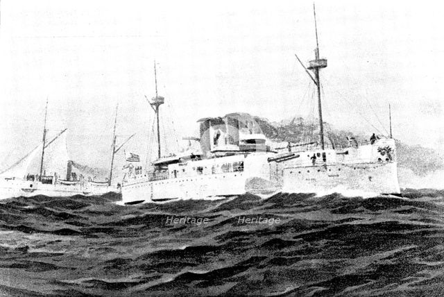 The United States war-ship "Maine," blown up in Havana Harbour, 1898. Creator: Unknown.