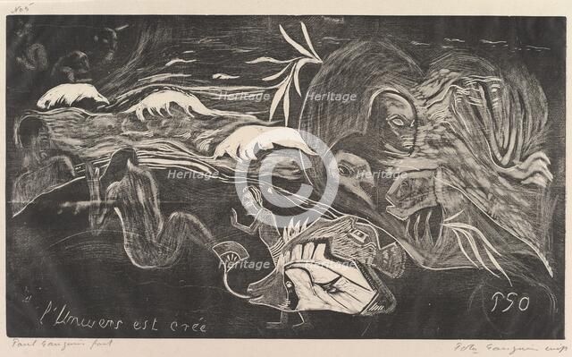 The Universe is Created (L'Univers est créé), from Fragrance (Noa Noa), 1893-94. Creator: Paul Gauguin.