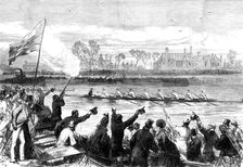 The Universities Boat-Race: Cambridge winning, 1870. Creator: Unknown
