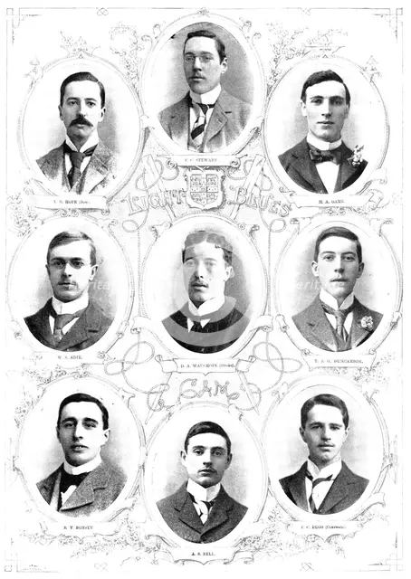 The Universities' Boat-Race: the Cambridge Team, 1895. Creator: Stearn.