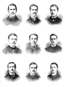 The Universities Boat-Race: the Cambridge crew, 1881. Creator: Unknown