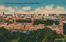 The University of Tampa and Skyline of Tampa, Florida c1940s