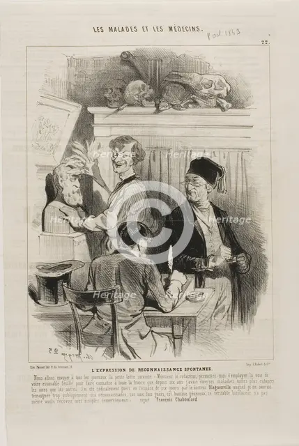 The Unsolicited Expression of Gratitude (plate 22), 1843. Creator: Charles Emile Jacque.