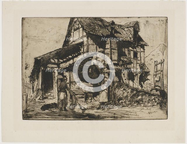 The Unsafe Tenement. One of the Twelve Etchings from Nature. (The French Set), 1858. Creator: James Abbott McNeill Whistler.