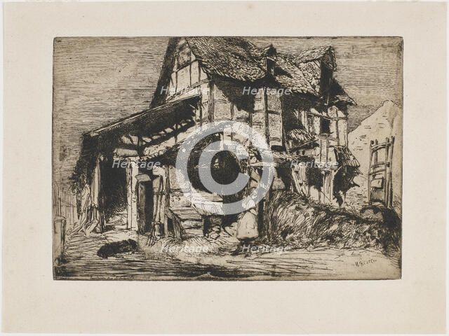 The Unsafe Tenement. One of the Twelve Etchings from Nature (The French Set), 1858. Creator: James Abbott McNeill Whistler.