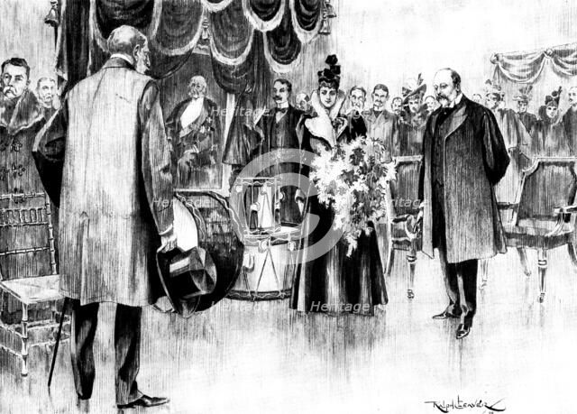 The Unveiling by the Princess of Wales of a portrait of Lord Colville of Culross..., 1898. Creator: Unknown.